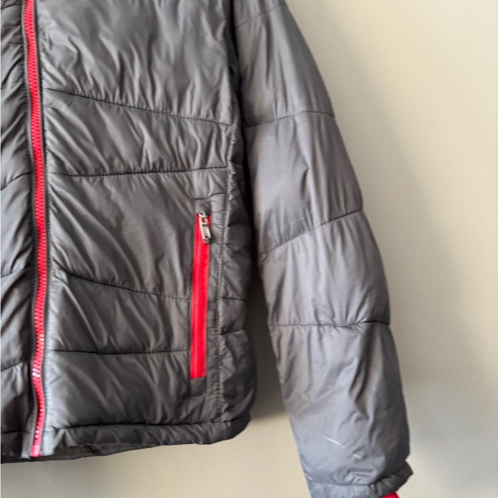 Spyder Men Charcoal and Crimson Puffer Jacket - Picture 5 of 14
